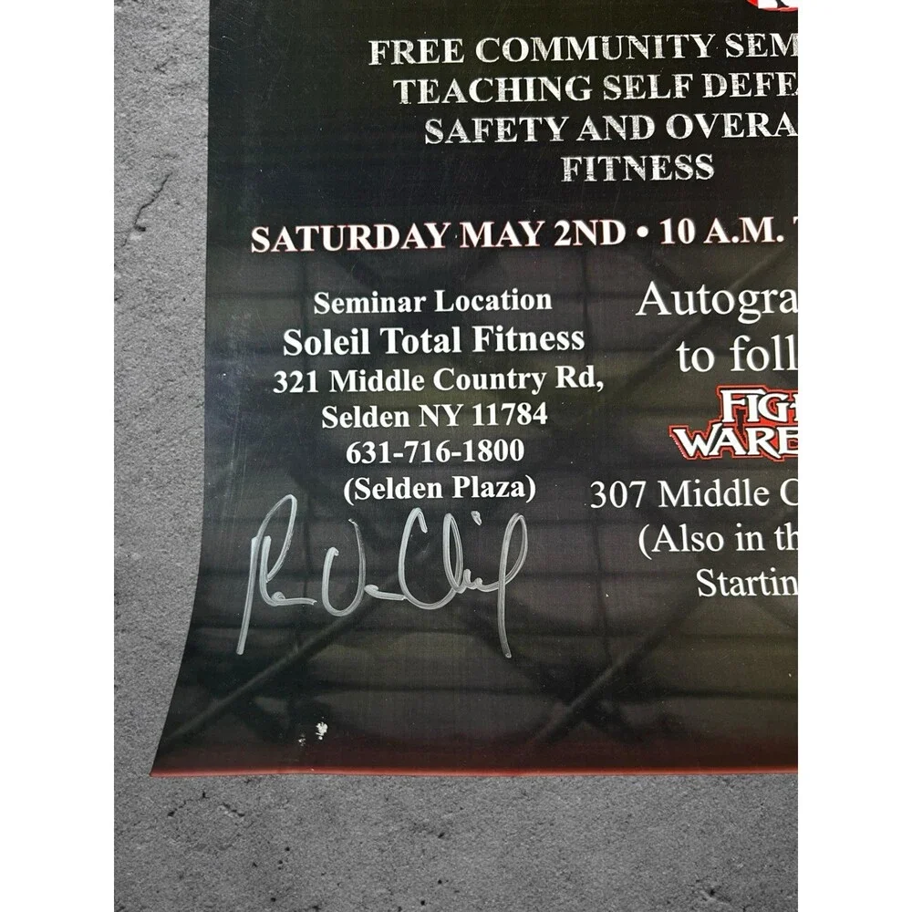Ron Van Clief Signed New York Fighter Warehouse Poster Rare Auto
